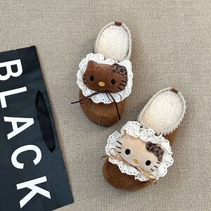 Brown Kids Slippers with Cute Character Design